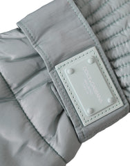 Dolce & Gabbana Green Quilted Nylon Wrist Length Mitten Gloves