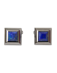 Dolce & Gabbana Silver Plated Brass Pin Crystal Cufflinks