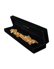 Dolce & Gabbana Gold Tone Chain Brass Charm Statement Sicily Necklace