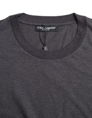 Dolce & Gabbana Gray Cotton Round Neck Short Sleeve T-shirt