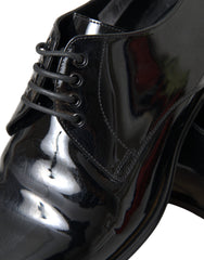 Dolce & Gabbana Black Patent Leather Derby Formal Dress Shoes