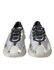 Dolce & Gabbana Silver Black Nylon NS1 Low Top Sneakers Men Shoes