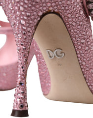 Dolce & Gabbana Pink Strass Crystal Heels Pumps Shoes