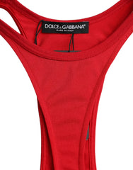 Dolce & Gabbana Red Nylon Stretch Bodycon Sheath Mini Dress