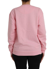 Philippe Model Pink Cotton Logo Print Long Sleeves Pullover Sweater