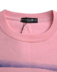 Philippe Model Pink Cotton Logo Print Long Sleeves Pullover Sweater