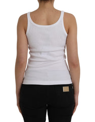 Dolce & Gabbana White St. Tropez Cotton Sleeveless Tank Top