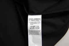 Dolce & Gabbana Black Logo Patch Cotton Crew Neck T-shirt