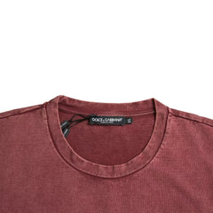 Dolce & Gabbana Maroon Print Round Neck Short Sleeves T-shirt