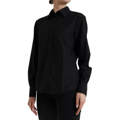 Dolce & Gabbana Black Cotton Collared Formal Dress Shirt Top