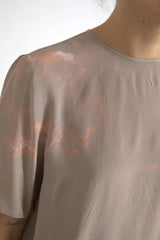 Dolce & Gabbana Brown Round Neck Short Sleeve Blouse Top