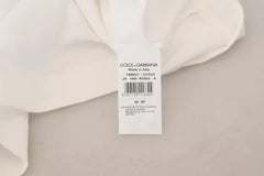 Dolce & Gabbana White Striped Short Sleeves Pullover Top