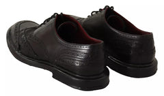 Dolce & Gabbana Black Leather Brogue Oxford Dress Shoes