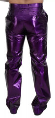 Dolce & Gabbana Purple Shining Men Casual Pants