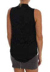 Versace Jeans Chic Sleeveless Black Shirt Blouse