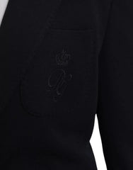 Dolce & Gabbana Blue Wool Notch Single Breasted Coat Blazer