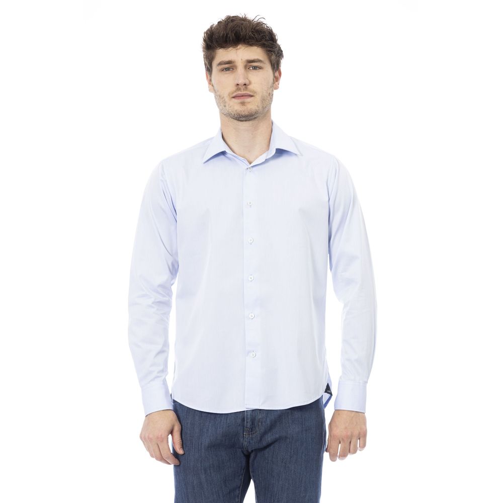 Baldinini Trend Light Blue Cotton Men Shirt