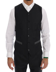 Dolce & Gabbana Gray Wool Double Breasted 3 Piece Suit