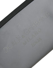 Dolce & Gabbana Gray Neoprene Logo Zip Waist Fanny Pack Belt Pouch Bag