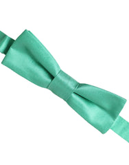 Dolce & Gabbana Mint Green Silk Adjustable Neck Men Bow Tie