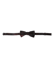 Dolce & Gabbana Red Black Floral Adjustable Neck Men Bow Tie