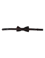 Dolce & Gabbana Red Black Floral Adjustable Neck Men Bow Tie