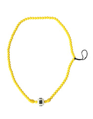 Dolce & Gabbana Yellow Beaded Chain DG Logo Charm Necklace