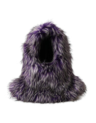 Dolce & Gabbana Purple Faux Fur Whole Head Wrap Hat