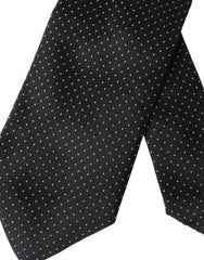 Dolce & Gabbana Black Polka Dot Silk Adjustable Men Tie