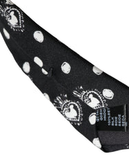 Dolce & Gabbana Black Heart Polka Dot Adjustable Tie