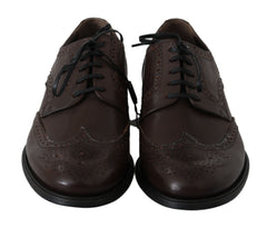 Dolce & Gabbana Brown Leather Brogue Derby Dress Shoes