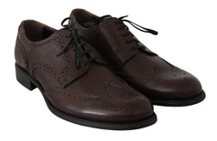 Dolce & Gabbana Brown Leather Brogue Derby Dress Shoes