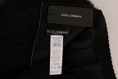 Dolce & Gabbana Elegant Black Fur Mini Shorts Hot Pants