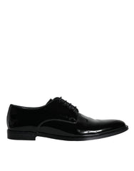 Dolce & Gabbana Black Calfskin Leather Derby Men Dress Shoes