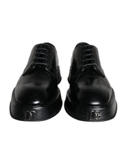 Dolce & Gabbana Black Calf Leather Derby Formal Dress Shoes