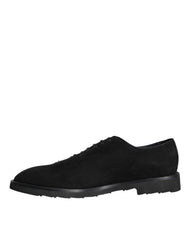 Dolce & Gabbana Black Suede Sicilia Lace Up Formal Shoes