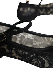 Dolce & Gabbana Black Taormina Lace Bellucci Flats Shoes