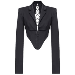 PINKO Black Viscose Suits & Blazer