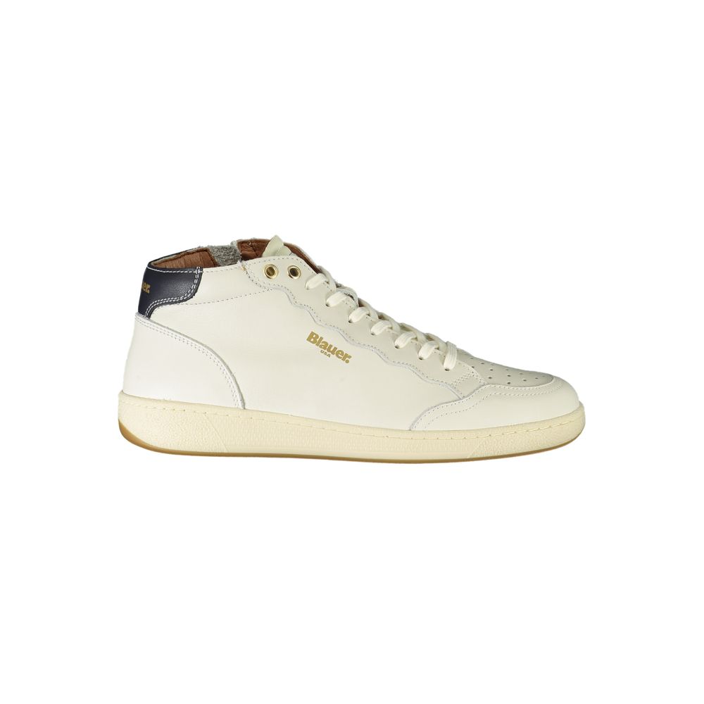 Blauer White Polyester Sneaker