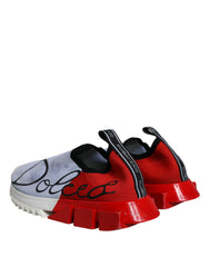 Dolce & Gabbana Red White Logo Sorrento Sneakers Shoes