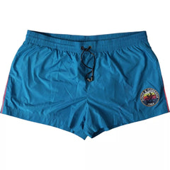 Dolce & Gabbana Turquoise DG Logo Beachwear Shorts Swimwear Men