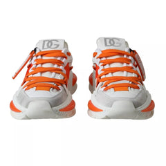 Dolce & Gabbana White Orange Airmaster Low Top Sneakers Shoes