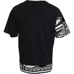 Dolce & Gabbana Black Graphic Printed Cotton Short Sleeves T-shirt