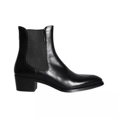 Dolce & Gabbana Black Leather Chelsea Ankle Boots Men Shoes