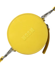 MSGM Yellow Leather Logo Crossbody Sling Shoulder Round Bag