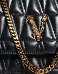 Versace Black Mini Nappa Leather Crossbody Shoulder Bag