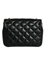 Versace Black Quilted Lambskin Leather Crossbody Shoulder Bag