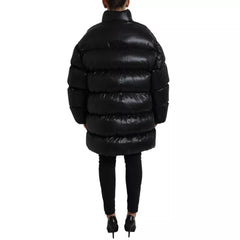 Dolce & Gabbana Black Puffer Quilted Full Zip Coat Jacket