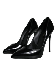 Dolce & Gabbana Black Patent Leather KATE Heels Pumps Shoes