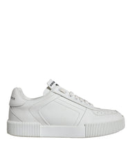 Dolce & Gabbana White Calfskin Leather Miami Low Top Sneakers Shoes